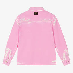 Dolce & Gabbana-Розовая джинсовая куртка с эффектом краски | Childrensalon Outlet