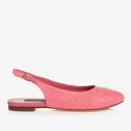 Dolce & Gabbana-Teen Girls Pink Tweed Ballerina Pumps | Childrensalon Outlet