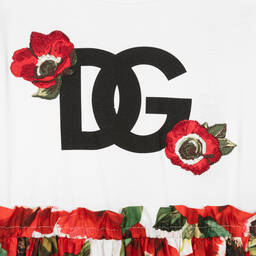 Dolce & Gabbana-Teen Girls Red Poppy Print Cotton Dress | Childrensalon Outlet
