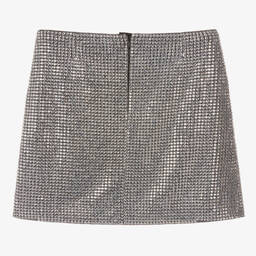 Dolce & Gabbana-Teen Girls Silver Crystal Rhinestone Skirt | Childrensalon Outlet