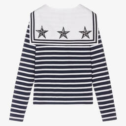 Dolce & Gabbana-Teen Girls Striped Sailor Top | Childrensalon Outlet