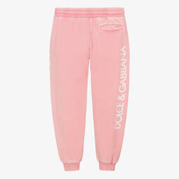 Dolce & Gabbana-Teen Girls Washed Pink Cotton Joggers | Childrensalon Outlet