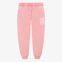 Dolce & Gabbana-Teen Girls Washed Pink Cotton Joggers | Childrensalon Outlet