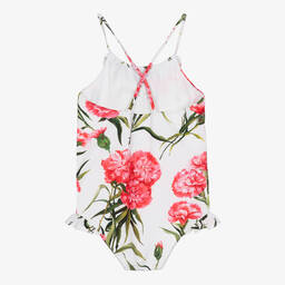 Dolce & Gabbana-Белый купальник с гвоздиками | Childrensalon Outlet