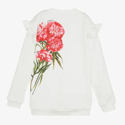 Dolce & Gabbana-Белый хлопковый свитшот с гвоздиками | Childrensalon Outlet