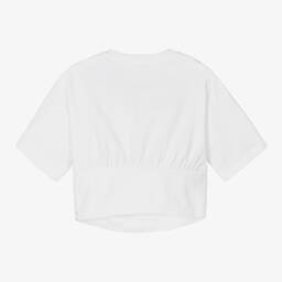 Dolce & Gabbana-تيشيرت كورسيه تينز بناتي قطن لون أبيض | Childrensalon Outlet