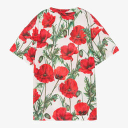 Dolce & Gabbana-تيشيرت تينز بناتي قطن لون أبيض | Childrensalon Outlet