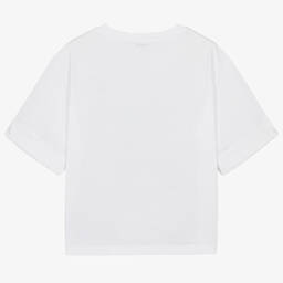 Dolce & Gabbana-Teen Girls White Italian Holiday Cotton T-Shirt | Childrensalon Outlet