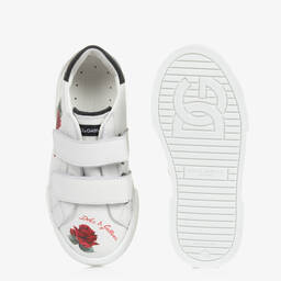 Dolce & Gabbana-ترينرز جلد لون أبيض تينز بناتي | Childrensalon Outlet