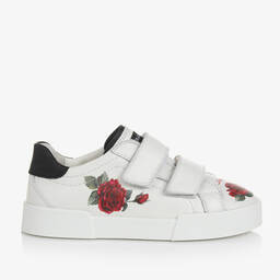 Dolce & Gabbana-ترينرز جلد لون أبيض تينز بناتي | Childrensalon Outlet