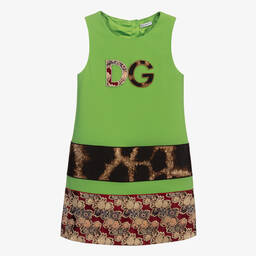 Dolce & Gabbana-Зеленое платье-шифт для подростков | Childrensalon Outlet