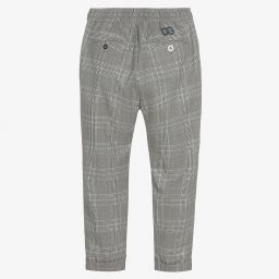 Dolce & Gabbana-Teen Grey Checked Trousers | Childrensalon Outlet