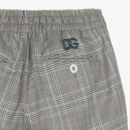 Dolce & Gabbana-Teen Grey Checked Trousers | Childrensalon Outlet