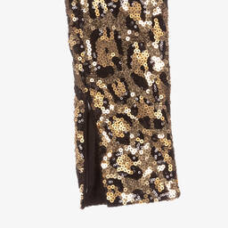 Dolce & Gabbana-Teen Leopard Sequin Leggings | Childrensalon Outlet