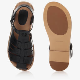 Dolce & Gabbana-Teen Navy Blue Logo Sandals | Childrensalon Outlet