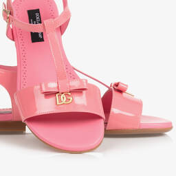 Dolce & Gabbana-Teen Pink Patent Bar Sandals | Childrensalon Outlet