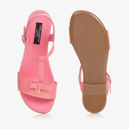 Dolce & Gabbana-Teen Pink Patent Bar Sandals | Childrensalon Outlet