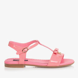 Dolce & Gabbana-Teen Pink Patent Bar Sandals | Childrensalon Outlet