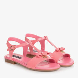 Dolce & Gabbana-Teen Pink Patent Bar Sandals | Childrensalon Outlet