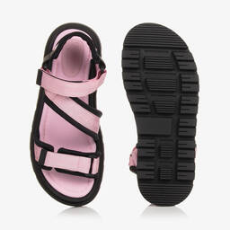 Dolce & Gabbana-صندل قطن وفيسكوز لون زهري وأسود للمراهقات | Childrensalon Outlet