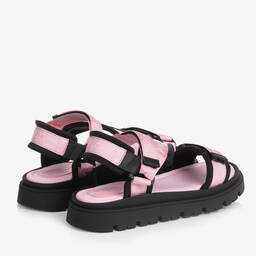 Dolce & Gabbana-صندل قطن وفيسكوز لون زهري وأسود للمراهقات | Childrensalon Outlet