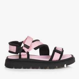 Dolce & Gabbana-صندل قطن وفيسكوز لون زهري وأسود للمراهقات | Childrensalon Outlet