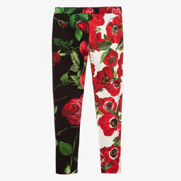Dolce & Gabbana-Красно-черные легинсы для подростков | Childrensalon Outlet