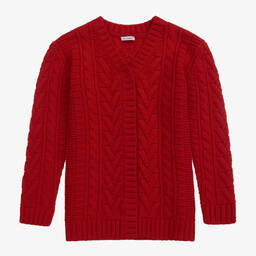 Dolce & Gabbana-Teen Red Cable Knit Cardigan | Childrensalon Outlet