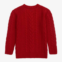 Dolce & Gabbana-Teen Red Cable Knit Cardigan | Childrensalon Outlet