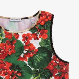 Dolce & Gabbana-Teen Red Floral Swim Top | Childrensalon Outlet