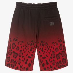 Dolce & Gabbana-Teen Red Leopard Jersey Shorts | Childrensalon Outlet