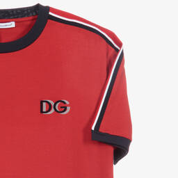 Dolce & Gabbana-Teen Red Logo T-Shirt | Childrensalon Outlet