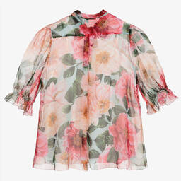Dolce & Gabbana-Teen Silk Chiffon Blouse | Childrensalon Outlet