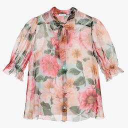 Dolce & Gabbana-Teen Silk Chiffon Blouse | Childrensalon Outlet