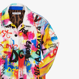 Dolce & Gabbana-Белая куртка с граффити для подростков | Childrensalon Outlet