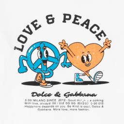 Dolce & Gabbana-Белая футболка с рисунком для подростков | Childrensalon Outlet