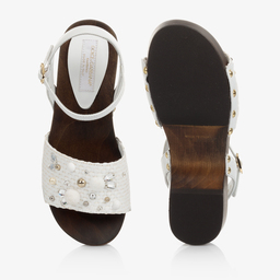 Dolce & Gabbana-Teen White Raffia Sandals | Childrensalon Outlet