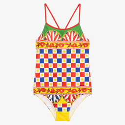 Dolce & Gabbana-Желтый купальник с принтом Carreto для подростков | Childrensalon Outlet