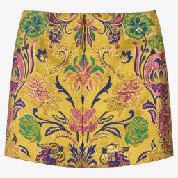 Dolce & Gabbana-Teen Yellow Jacquard Skirt  | Childrensalon Outlet