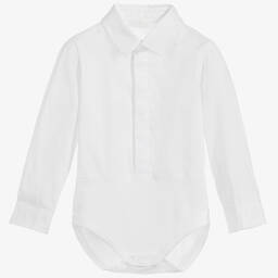 Dolce & Gabbana-White Cotton Baby Bodysuit | Childrensalon Outlet