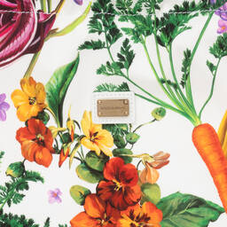 دولتشي آند غابانا-حقيبة قطن وجلد لون أبيض وأحمر للبنات (34 سم) | Childrensalon Outlet