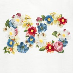 Dolce & Gabbana-تبّان قطن لون أبيض بطبعة ورود للمولودات | Childrensalon Outlet