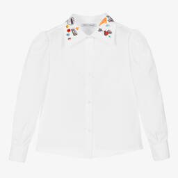 Dolce & Gabbana-White Cotton Smemo Blouse | Childrensalon Outlet