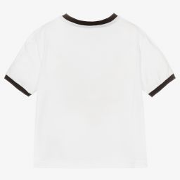 Dolce & Gabbana-Белая футболка со стразами | Childrensalon Outlet