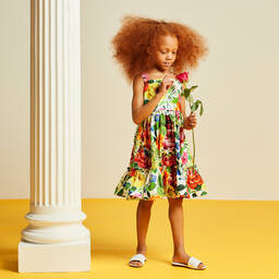 Dolce & Gabbana-Белые кожаные шлепанцы DG | Childrensalon Outlet