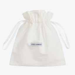 Dolce & Gabbana-Белые кожаные шлепанцы DG | Childrensalon Outlet