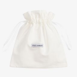 Dolce & Gabbana-Белые кожаные пинетки | Childrensalon Outlet