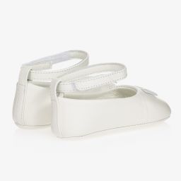 Dolce & Gabbana-Белые кожаные пинетки | Childrensalon Outlet