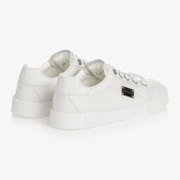 Dolce & Gabbana-White Leather Slip-On Trainers | Childrensalon Outlet