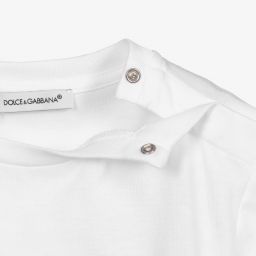 Dolce & Gabbana-White Logo Baby T-Shirt | Childrensalon Outlet